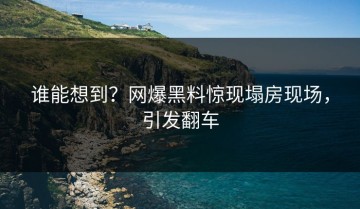谁能想到？网爆黑料惊现塌房现场，引发翻车