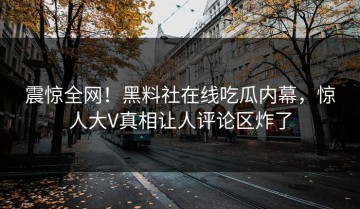 震惊全网！黑料社在线吃瓜内幕，惊人大V真相让人评论区炸了