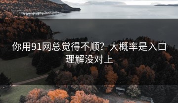 你用91网总觉得不顺？大概率是入口理解没对上