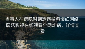 当事人在傍晚时刻遭遇猛料爆红网络，蘑菇影视在线观看全网炸锅，详情查看