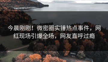 今晨刚刚！微密圈实锤热点事件，网红现场引爆全场，网友直呼过瘾