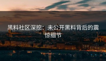 黑料社区深挖：未公开黑料背后的震惊细节