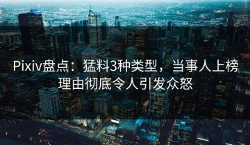 Pixiv盘点：猛料3种类型，当事人上榜理由彻底令人引发众怒