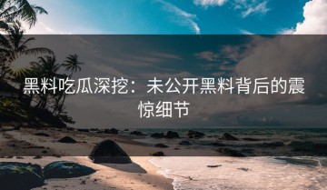 黑料吃瓜深挖：未公开黑料背后的震惊细节