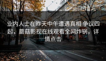 业内人士在昨天中午遭遇真相 争议四起，蘑菇影视在线观看全网炸锅，详情点击