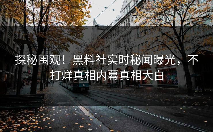 探秘围观！黑料社实时秘闻曝光，不打烊真相内幕真相大白